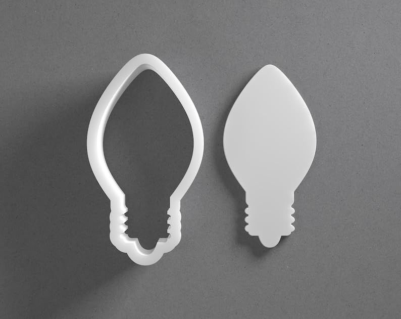 Black Electric Lightbulb Cookie Cutter Light Bulb Shape for Baking Fondant Biscuit Clay Jewelry Earrings Craft Tool Mirrored Pair Set Reusable Kitchen Party Decor Gift