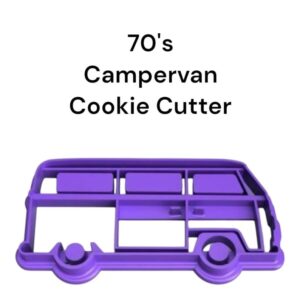 70s Camper Van Cookie Cutter for Baking Fondant Biscuits Clay Crafts Playdough Cake Decorating Retro Car Shape Kitchen Tool for Themed Parties Kids Activities Travel Projects and School