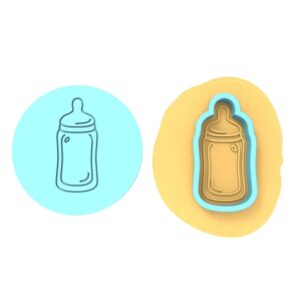 Black Baby Bottle Cookie Cutter Plastic Stamp and Stencil for Cookies, Fondant, Pastry, Sandwiches, and Dough Baking Decorating Tool India