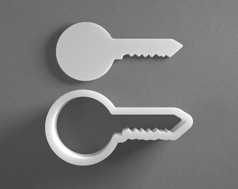 Round Key Cookie Cutter Housewarming and Party Shape Baking Tool for Cookies Biscuits Fondant Dough Clay Jewelry Making Earring Craft Decorating Party Baking and Daily Home Use - Image 2