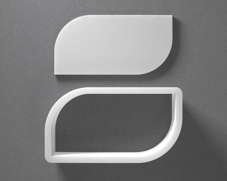 Curved Rectangle Cookie Cutter Rounded Plaque Shape cookie Baking Tool for Cookies Biscuits Fondant Dough Clay Jewelry Making Earring Craft Decorating Party Baking and Home Use