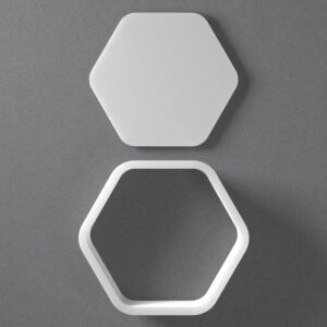 Black Rounded Hexagon Cookie Cutter Mini to Large Round Polygon Shape for Polymer Clay Jewelry Earring Making Mirrored Pair Set cookie Craft Tool India