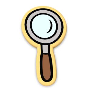 Black Magnifying Glass Cookie Cutter Stamp Stencil Debosser with Sharp Edges Durable Plastic Baking Mold for Cookies Fondant Biscuits Sandwiches Pancakes Crafts Science Detective Classr