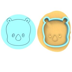 Rhino Black Cookie Cutter Stamp Stencil Cookie Animal Baking Tool Safari Wildlife Cookies Kids Party Treats Rhino Shape Fondant Cake Decoration Zoo Theme Baking Supplies