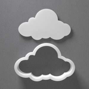 Black Fluffy Cloud Cookie Cutter Simple Shape cookie Tool for Cookies Biscuits Fondant Dough Clay Jewelry Making Earring Craft Decorating Baking Daily Home Use Mirrored Pair Set