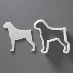 Black Boxer Dog Cookie Cutter Dog Breed Shape for Baking Fondant Biscuit Clay Jewelry Earrings Craft Tool Mirrored Pair Set Reusable Kitchen Party Decor Gift