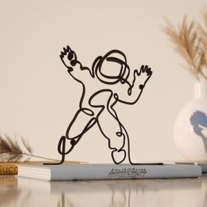 Astronaut Line Art Decor Figure Plastic Space Inspired Art Display Statue for Desk Shelf Home Office Interior Styling Science Theme India