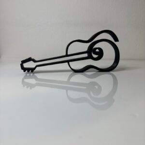 Modern Abstract Guitar Sculpture Minimalist Single Line Art Self Standing Figurine Home Office Shelf Decor Artistic Gift for Guitar Lovers Unique Music Decoration