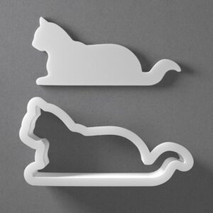 Black cookie Lying Down Cat Cookie Cutter Mini To Large Pet Shape Jewelry Earring Cutter Tool Mirrored Pair Set For Baking Fondant Biscuit Clay Crafts Animal Theme Making