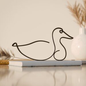 Duck Plastic Line Art Figure Minimalist Animal Sculpture for Home Decor Desk Shelf Living Room Bedroom Office Nature Inspired Interior Display