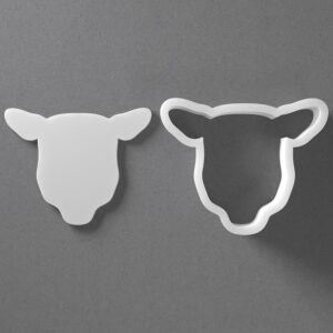 Black Sheep Head Cookie Cutter From Mini To Large Farm Animal Lamb Shape Polymer Clay Jewelry Earring Cutter Tool Mirrored Pair Set cookie Baking Fondant Biscuit Craft Modeling Art