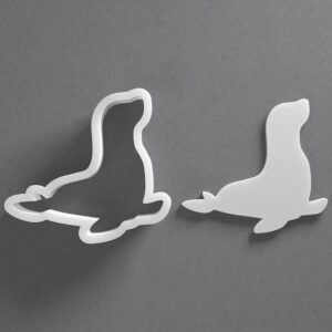 Black Seal Cookie Cutter Ocean Animal Shape for Baking Fondant Biscuit Clay Jewelry Earrings Craft Tool Mirrored Pair Set Reusable Kitchen Party Decor Gift