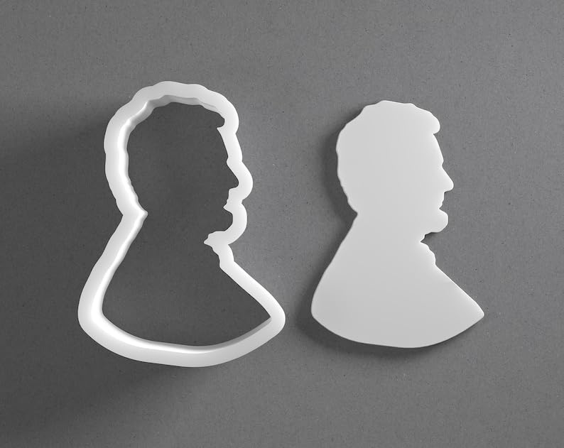 Black President Abraham Lincoln Cookie Cutter Mini to Large Portrait Shape for Polymer Clay Jewelry Earring Making Mirrored Pair Set cookie Craft Tool Made in India for Daily Creative