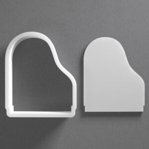 Black Grand Piano Cookie Cutter Mini To Large cookie Music Instrument Shape Polymer Clay Jewelry And Earring Cutter Tool Mirrored Pair Set For Crafting Baking DIY Projects