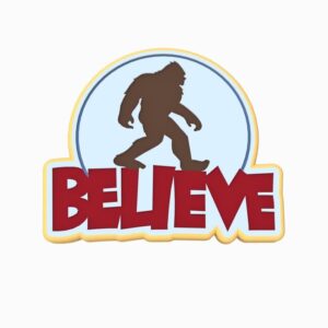 Black Sasquatch Believe Cookie Cutter Stamp Stencil Debosser with Sharp Edges Durable Plastic Baking Mold for Cookies Fondant Biscuits Sandwiches Pancakes Crafts Bigfoot Cryptid Party B