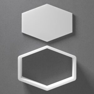 Hexagon Plaque Cookie Cutter Ruby Gem Jewel Shape cookie Baking Tool for Cookies Biscuits Fondant Dough Clay Jewelry Making Earring Craft Decorating Party Baking and Home Use