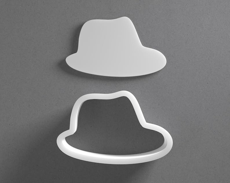 Black Fedora Hat Cookie Cutter Mini to Large Shape for Polymer Clay Jewelry Earring Making Mirrored Pair Set cookie Craft Tool Made in India for Daily Creative Use