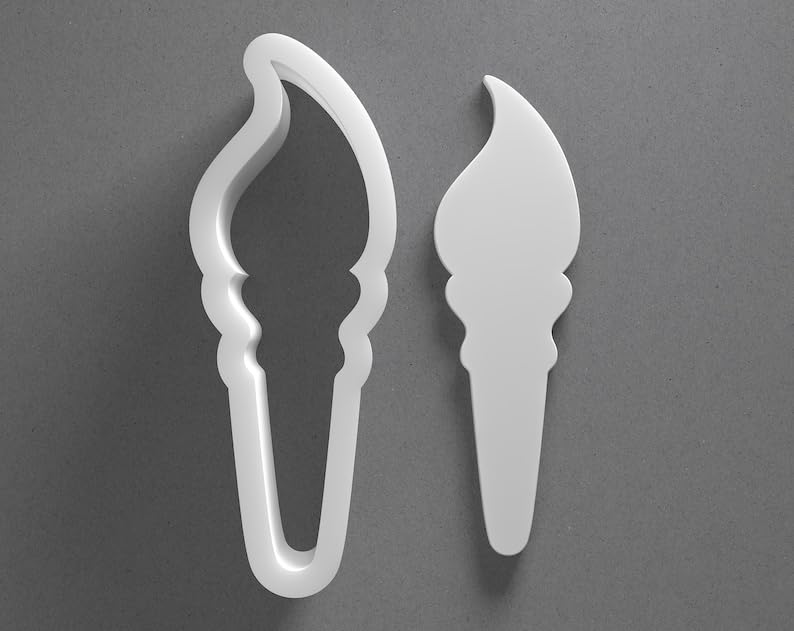 Black Torch Cookie Cutter From Mini To Large Olympic Fire Shape Polymer Clay Jewelry Earring Cutter Tool Mirrored Pair Set cookie Baking Fondant Biscuit Craft Modeling Art - Image 2