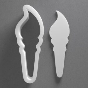 Black Torch Cookie Cutter From Mini To Large Olympic Fire Shape Polymer Clay Jewelry Earring Cutter Tool Mirrored Pair Set cookie Baking Fondant Biscuit Craft Modeling Art