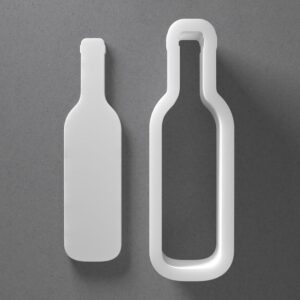 Black cookie Wine Bottle Cookie Cutter Glass Beverage Shape for Polymer Clay Jewelry Earrings Biscuit Fondant Craft Tool Mirrored Pair Suitable for Mini Medium Large Use