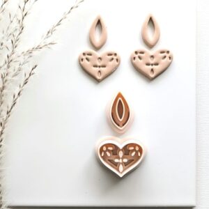 Moroccan Inspired Heart Clay Earring Cutter Combo for DIY Jewelry Making Polymer Clay Heart Cutters for Valentine Earrings Artisan Clay Jewelry Craft Tool for Unique Designs