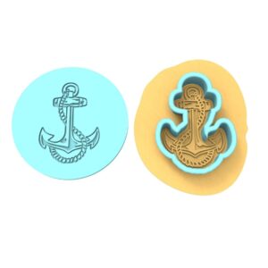 Black Anchor Cookie Cutter Plastic Stamp and Stencil for Cookies, Fondant, Pastry, Sandwiches, and Dough Baking Decorating Tool India