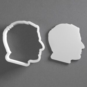 Black Emmanuel Macron Cookie Cutter President France Shape for Baking Fondant Biscuit Clay Jewelry Earrings Craft Tool Mirrored Pair Set Reusable Kitchen Party Decor Gift
