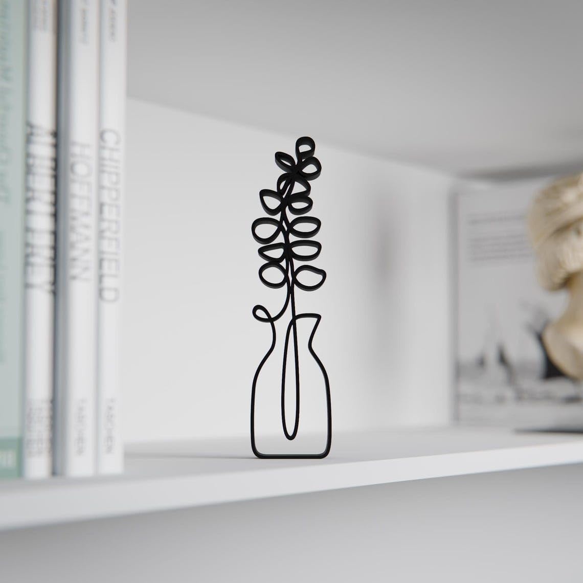 Unique Eucalyptus Plant Line Art Statue Sculpture, Custom Line Art Figure for Plant Lovers, Minimalist Modern Home Decor, Decorative Gift Idea for Nature and Greenery Enthusiasts - Image 6