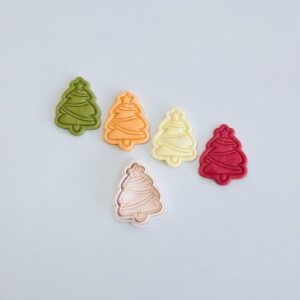 Christmas Tree Cookie Cutter | Holiday Tree with Star Cookie Stamp | Festive Christmas Baking Tool