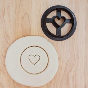 Heart Cutout Circle Cookie Cookie Cutter for Linzer, Alfajores, and Window Cookies Fondant and Clay Cutter for Valentines Baking, Festive Gifts, and Decorative Crafts in India