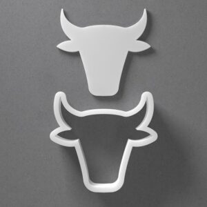 Black Cow Head Cookie Cutter Farm Animal Shape for Baking Fondant Biscuit Clay Jewelry Earrings Craft Tool Mirrored Pair Set Reusable Kitchen Party Decor Gift