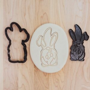 Gnome Bunny Rabbit Easter Cookie Cutter, Fondant or Clay Cutter with Coordinating Stamp - India Cookie for Baking, Crafting, and Decorating