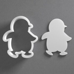 Black Walking Penguin Cookie Cutter Animal Bird Shape for Baking Fondant Biscuit Clay Jewelry Earrings Craft Tool Mirrored Pair Set Reusable Kitchen Party Decor Gift