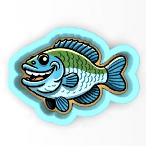 Black Bluegill Funny Cookie Cutter Stamp Stencil Baking Tool for Fish and Aquatic Theme Cookies Fondant Pastry Biscuits Sandwiches Desserts Party Snacks Ocean Aquarium Baking Decoration