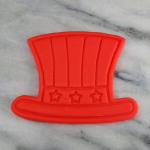 Uncle Sam Hat Cookie Cutter 2-Piece Set Black Plastic Outline and Stamp for Cookies, Fondant, Biscuits, Clay Crafts, Holiday and Patriotic-Themed Baking Tool for Parties India