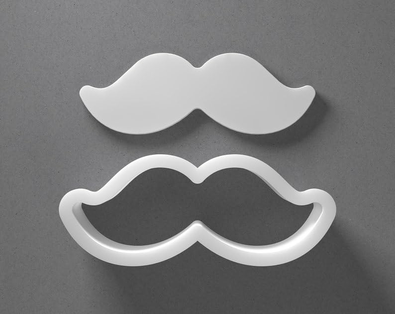 Black cookie Hipster Mustache Cookie Cutter Moustache Shape for Polymer Clay Jewelry Earrings Biscuit Fondant Craft Tool Mirrored Pair Suitable for Mini Medium Large Use