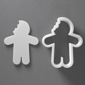 Black cookie Bitten Head Christmas Gingerbread Man Cookie Cutter Set for Polymer Clay Jewelry Earrings Biscuit Fondant Craft Tool Mirrored Pair Suitable Mini Medium Large Sizes