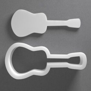 Acoustic Guitar Cookie Cutter Musical Instrument Shape Baking Tool for Cookies Biscuits Fondant Dough Clay Jewelry Making Earring Craft Decorating Music Party Baking and Daily Home Use