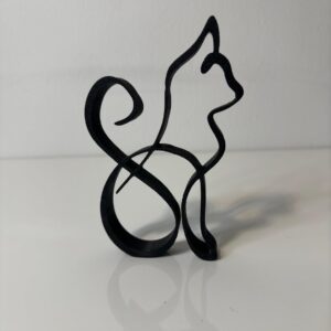 Minimalist Cat Figurine One Line Art Frame Decoration Stand for Home Table Decor Gift for Kitten and Cat Lovers Modern Room Shelf Accent for Living Room Office Bedroom
