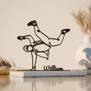 Personalized Hip Hop Dance Line Art Figure Plastic Custom Name Street Dance Decor Gift for Home Office Desk Shelf Minimal Modern Interior India