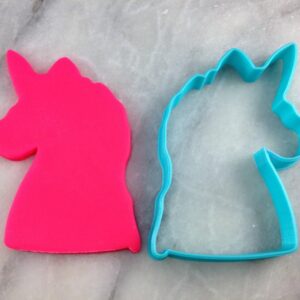 Black Unicorn Head Cookie Cutter Outline Sharp Edges Cookie Magical Fantasy Mythical Horse Party Celebration Baking Tool for Cookies Fondant Sandwich Cheese Kids Crafts Decorations