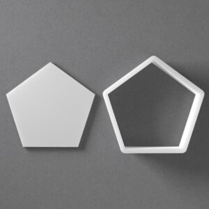 Black cookie Pentagon Cookie Cutter Mini To Large Polygon Shape Polymer Clay Jewelry And Earring Cutter Tool Mirrored Pair Set For Crafting Baking DIY Projects