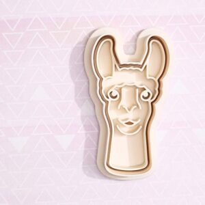 Llama Head Cookie Cutter Set for Animal Theme Baking Cute Llama Face Shape Biscuit Pastry Fondant Sugar Paste Cutters for Farm Party Kids Birthday Homemade Cookies and Cake Decorations