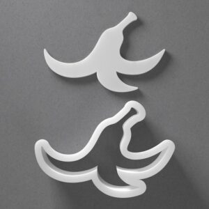 Black Banana Peel Cookie Cutter Set Mini to Large Size Fruit Peel Shape Polymer Clay Jewelry Earring Cutter Tool for Handmade Accessories Baking Fondant Craft Mirrored Pair Design