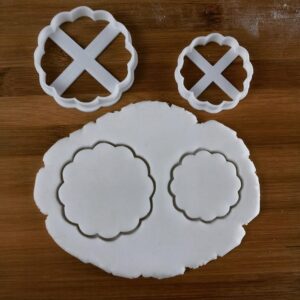 Round Small Fluted Scalloped Plaque Cookie Cutter Fondant Cutter Clay Cutter Biscuit Cutter Cheese Cutter Baking Decorating Crafting Unique Scalloped Edge Design One of a Kind Tool (ONLY SMALL