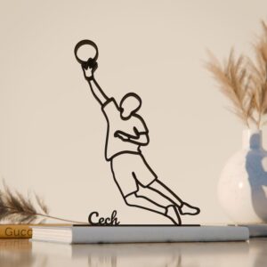 Personalized Goalkeeper Plastic Line Art Sculpture for Football Players, Custom Modern Sports Art, Minimal Desk Ornament for Home and Office India