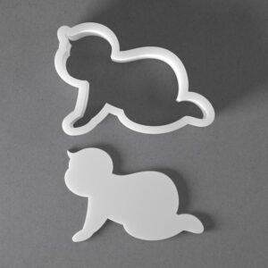 Crawling Toddler Cookie Cutter Baby Shower Design Baking Tool for Cookies Biscuits Fondant Dough Clay Jewelry Making Earring Craft Decorating Party Baking and Home Daily Use