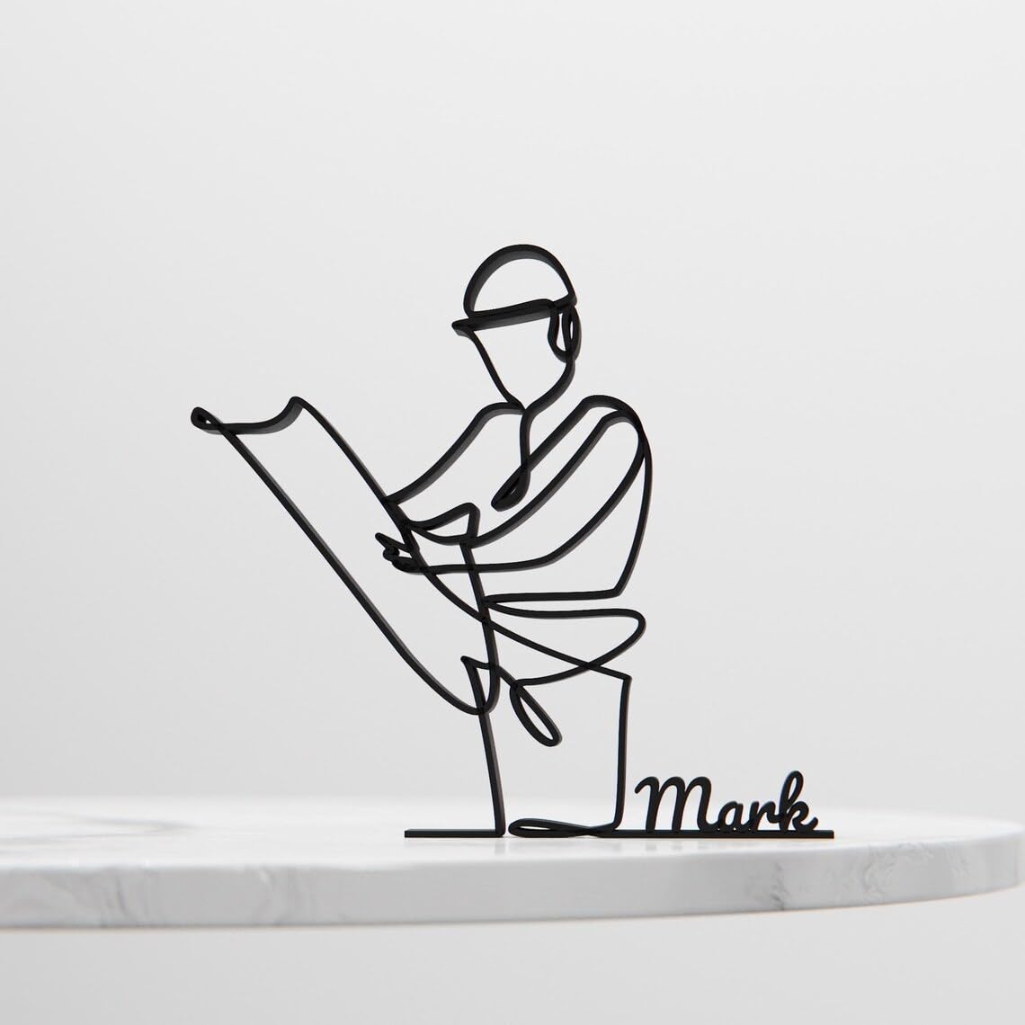 Architect Line Art Figure Plastic Modern Home Decor Sculpture for Architecture Lovers Desk Shelf Table Display Minimal Professional Accent for Office Living Space India - Image 5
