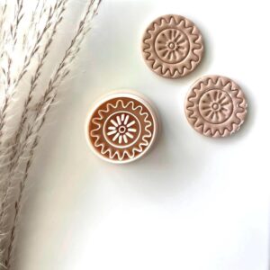 Aztec Sun Earring Imprint Clay Cutter Tool for Polymer Clay Jewelry Making Cookie Sun Symbol Cutter for Tribal Inspired Handmade Earrings DIY Accessories and Cultural Craft Projects
