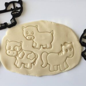 Farm Animal Cow Pig Horse Cookie Cutter Set Cookie for Fondant Clay Crafting Barnyard Themed Baking Kids Party Treats DIY Kitchen Use and Farm Decor Cookies in IndiaThis Farm Animal